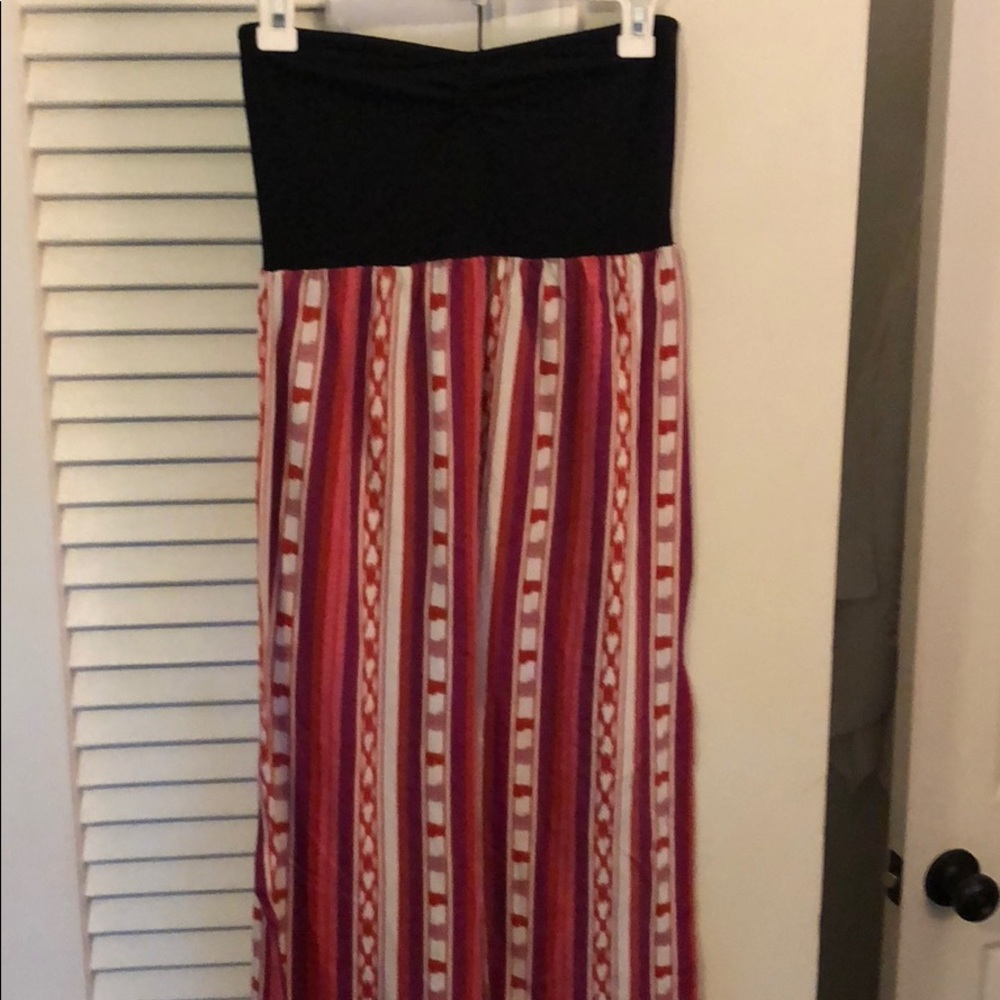 Floor length strapless dress